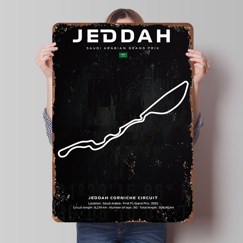 Custom Map Poster - Jeddah Circuit Map Poster Customized Wall