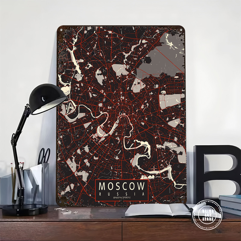 Moscow City Map Vector Metal P - Custom Map Poster review and price