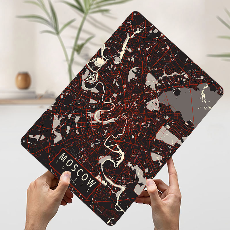 Moscow City Map Vector Metal P - Custom Map Poster review and price