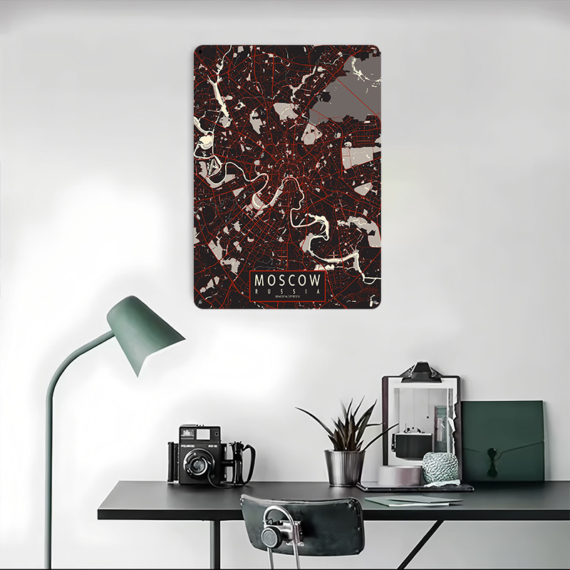 Moscow City Map Vector Metal P - Custom Map Poster review and price