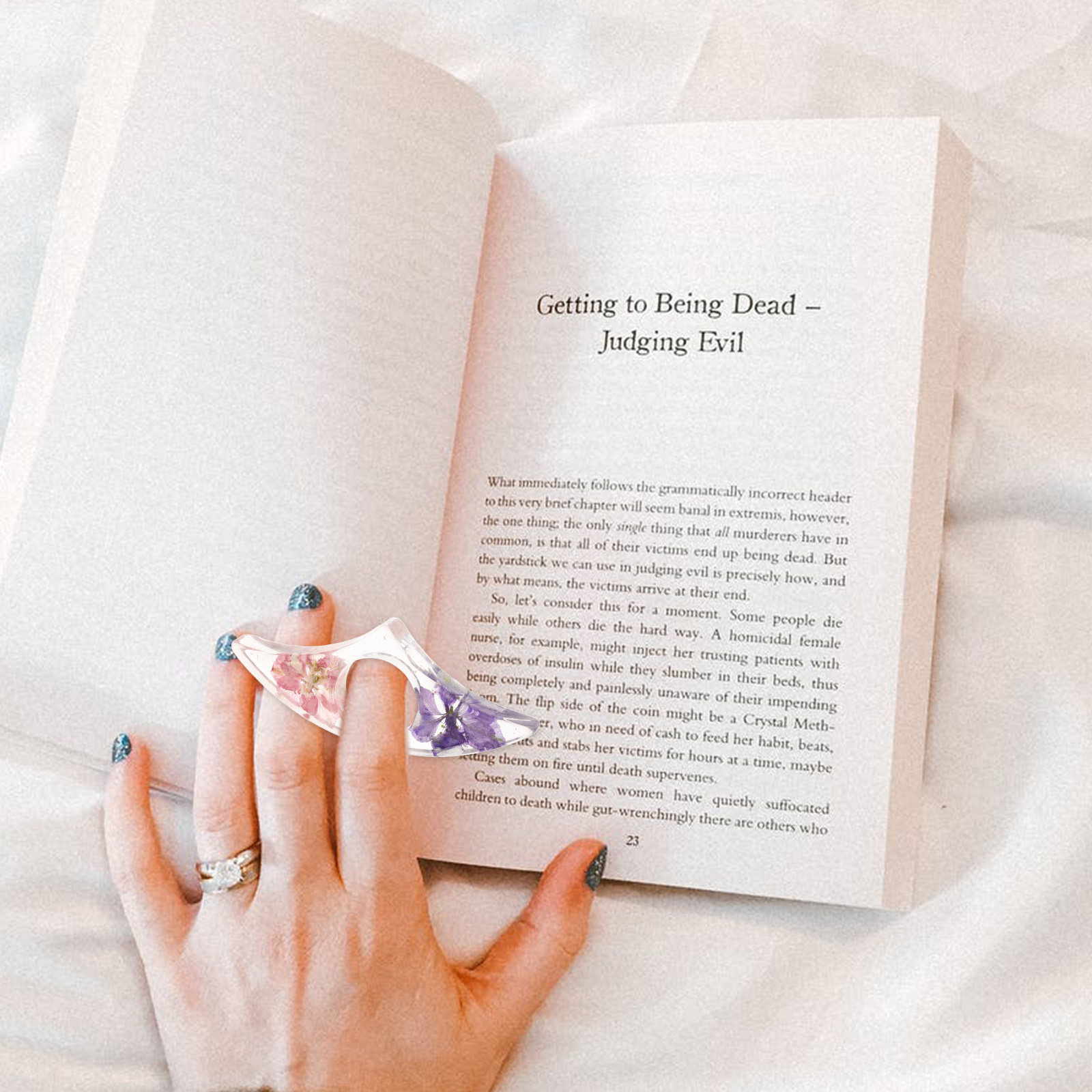 Resin Floral Thumb Bookmark Be - Dried Flower Bookmark review and price