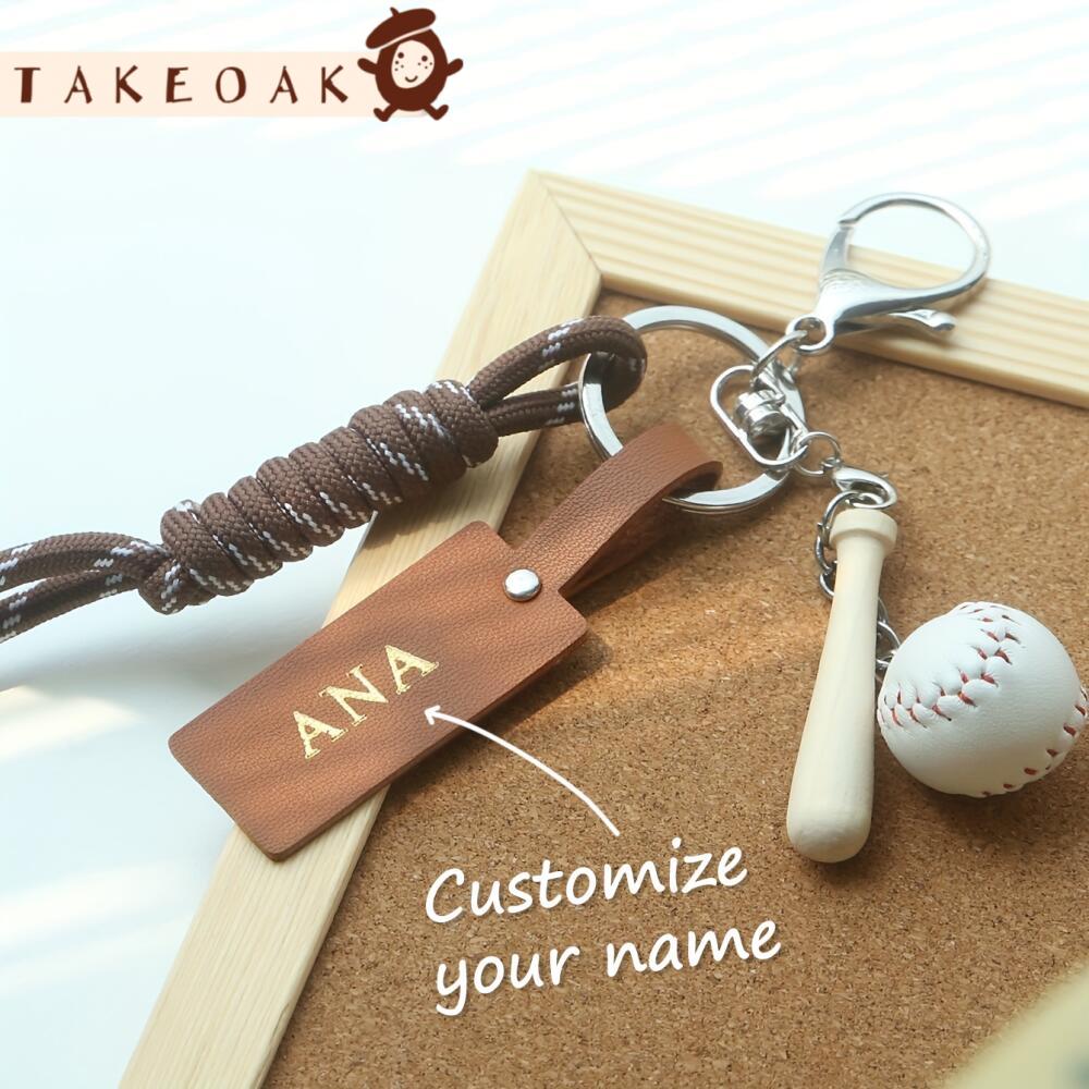 Customized Name Sports Themed  - Monogram Keychain Leather review and price