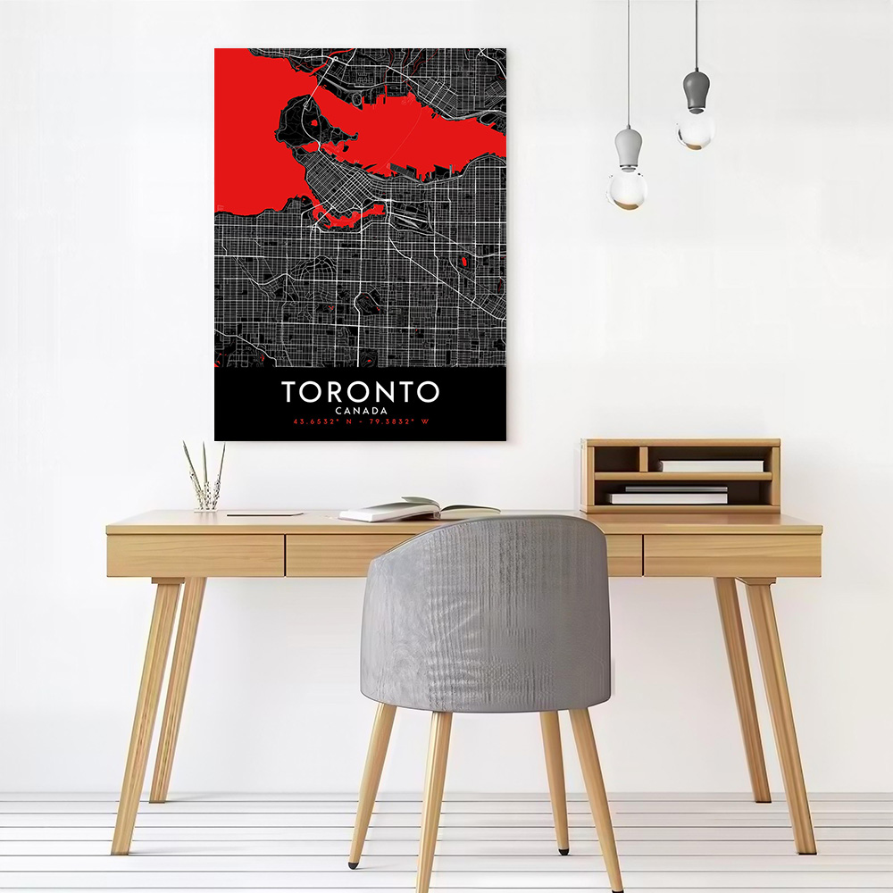 Toronto Dark Map Canvas Wall A - Custom Map Poster review and price