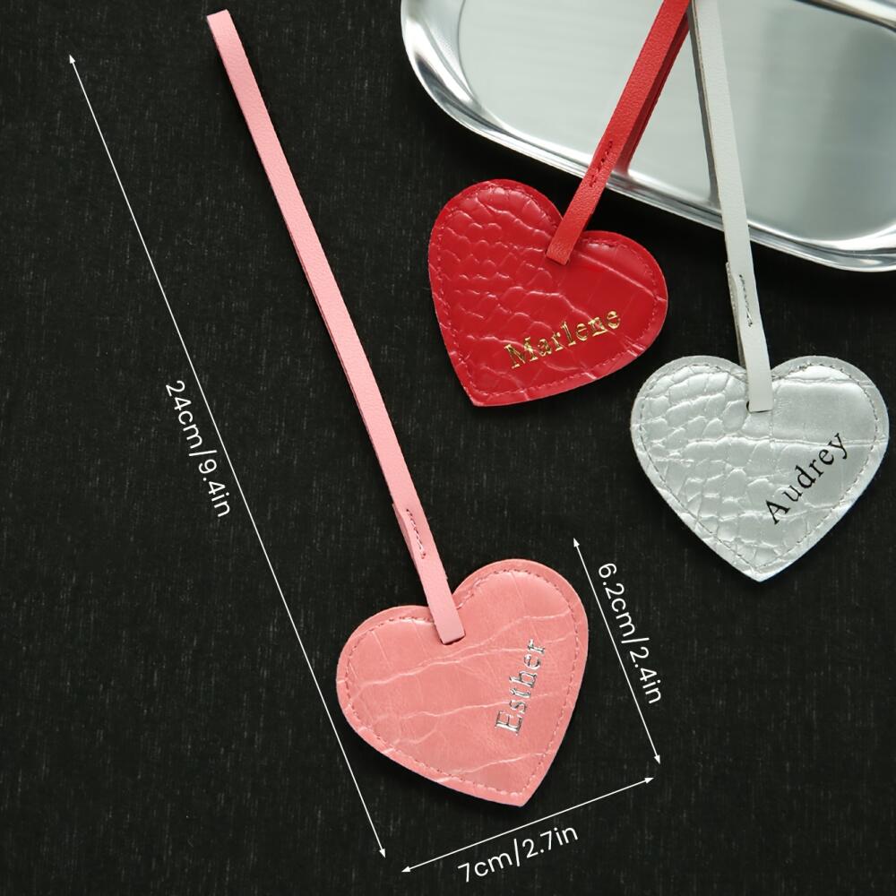 Personalized Heart Shape Faux  - Monogram Keychain Leather review and price