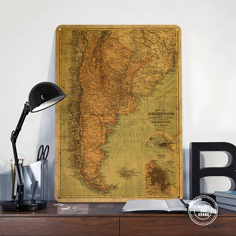 Vintage Map of Argentina Tin P - Custom Map Poster review and price