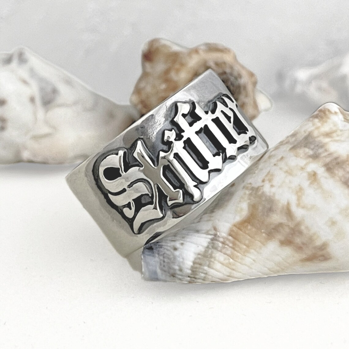 12MM Men' Gothic Rings Persona - Initial Ring Custom review and price