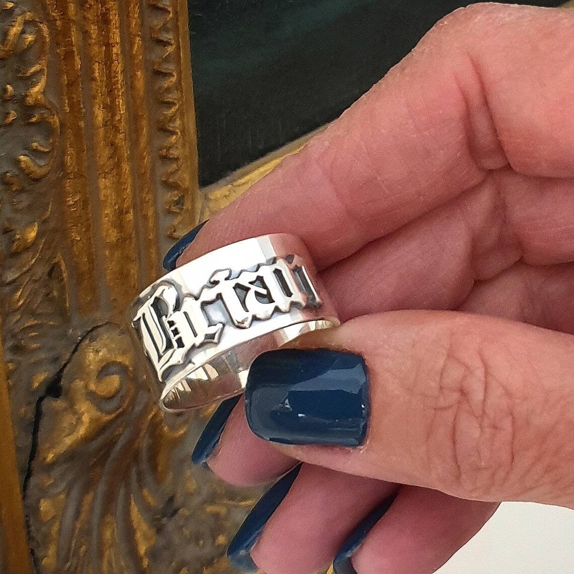 12MM Men' Gothic Rings Persona - Initial Ring Custom review and price