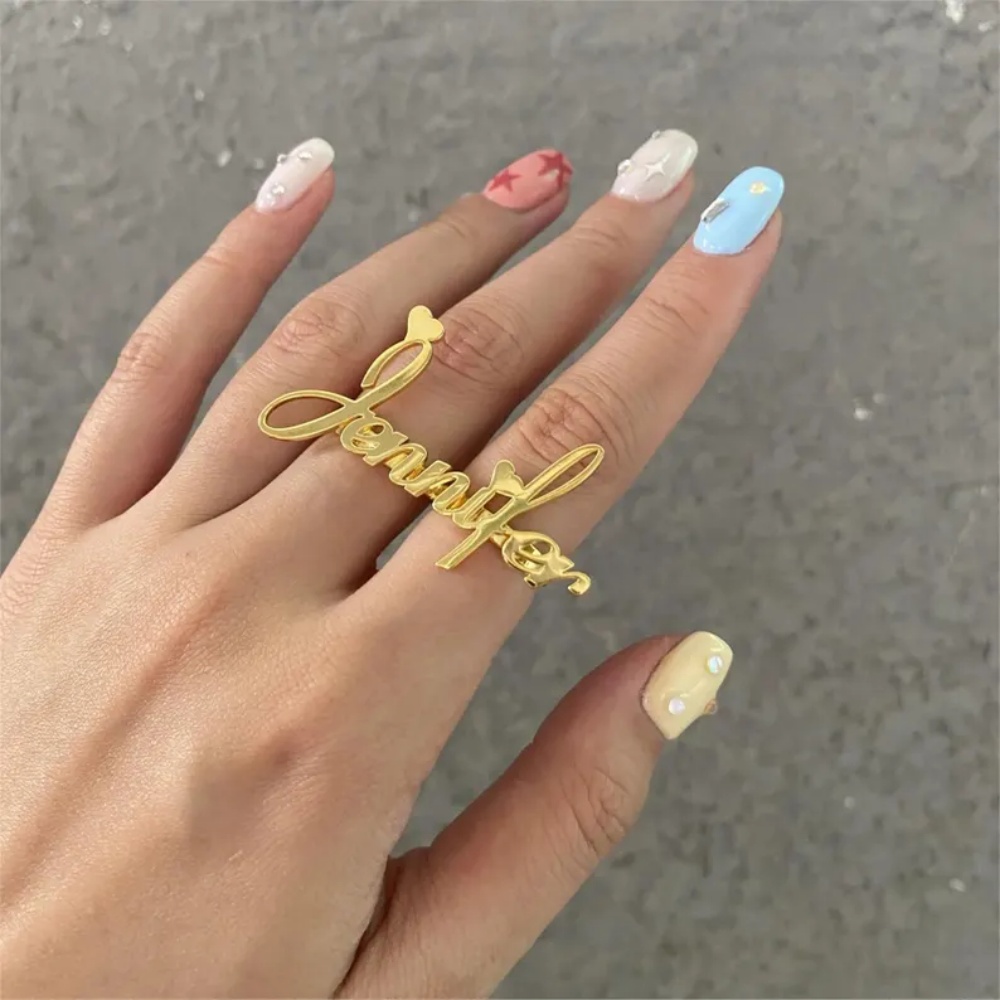 LeeChee Personalized Two Finge - Initial Ring Custom review and price